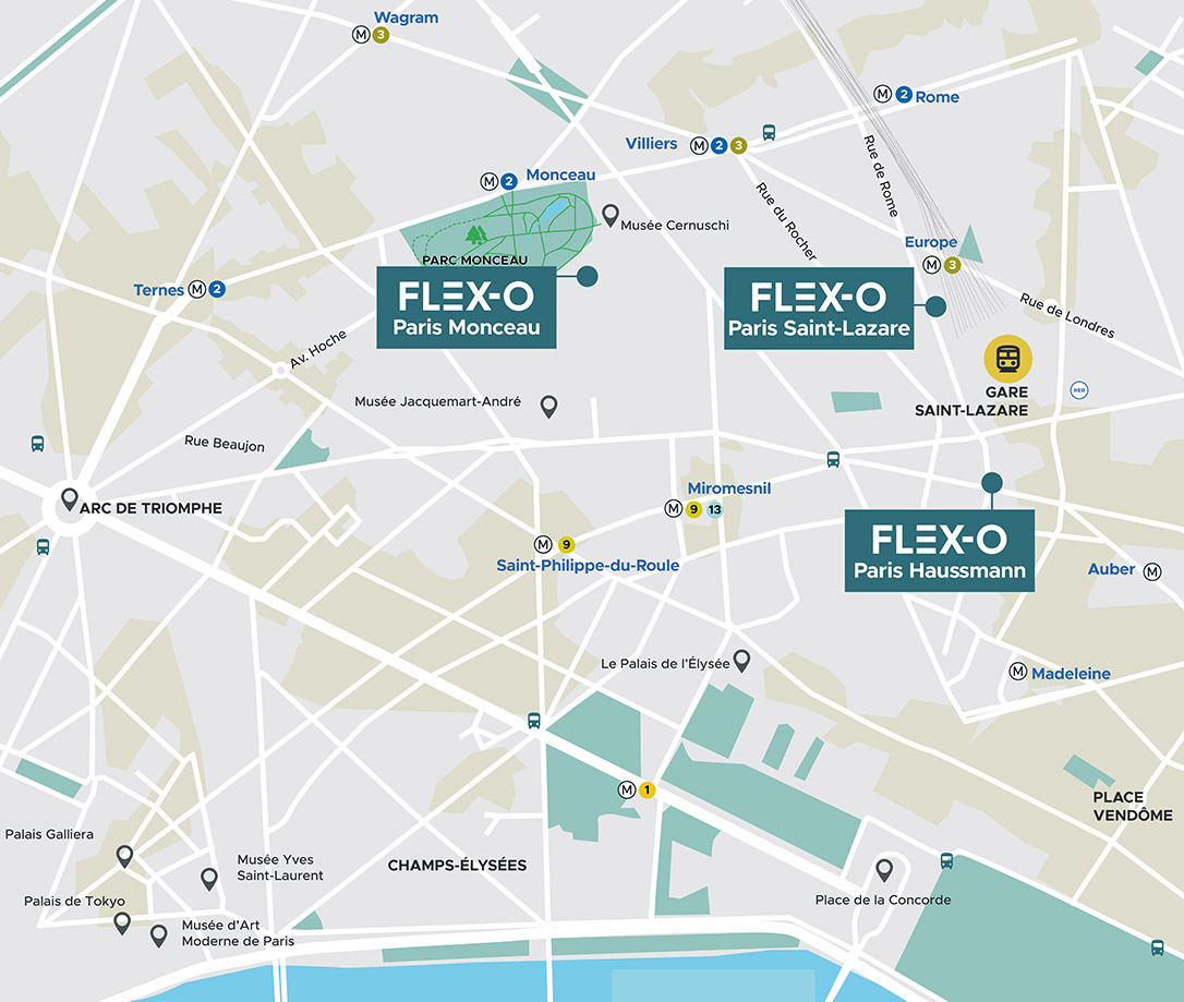 localisation Flex-O Paris Haussmann