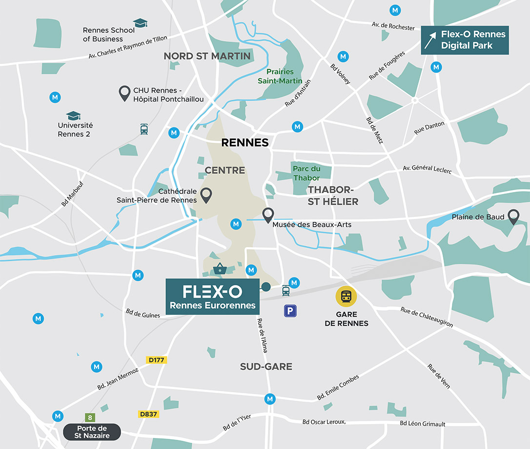 localisation Flex-O Rennes Eurorennes